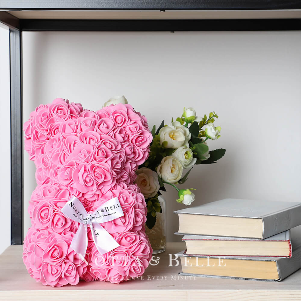 Pink Rose Bear - 10 in (25 cm)