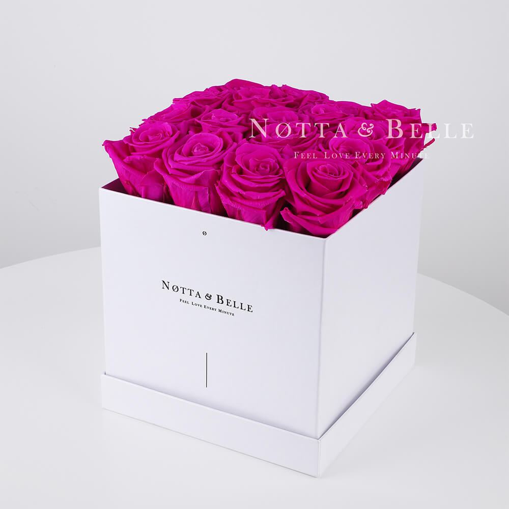 Долговечный букет из 17 роз цвета Фуксии - №471