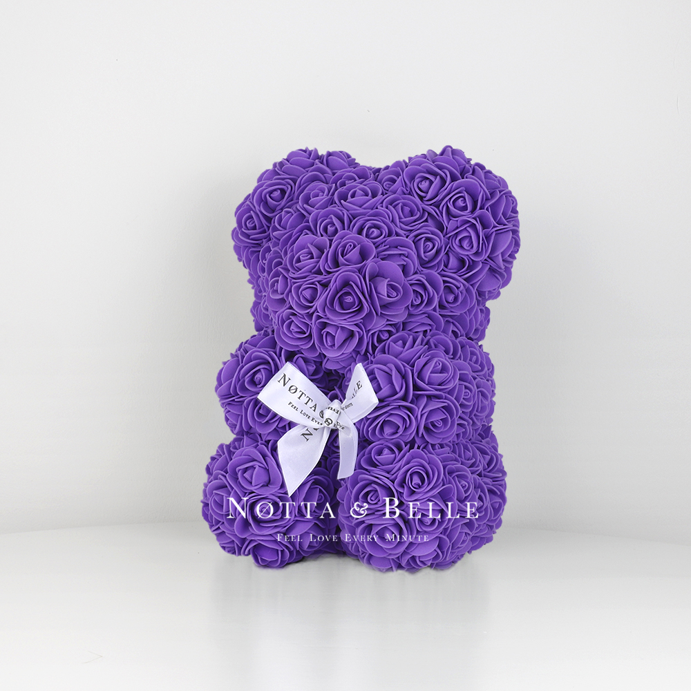 purple rose teddy bear