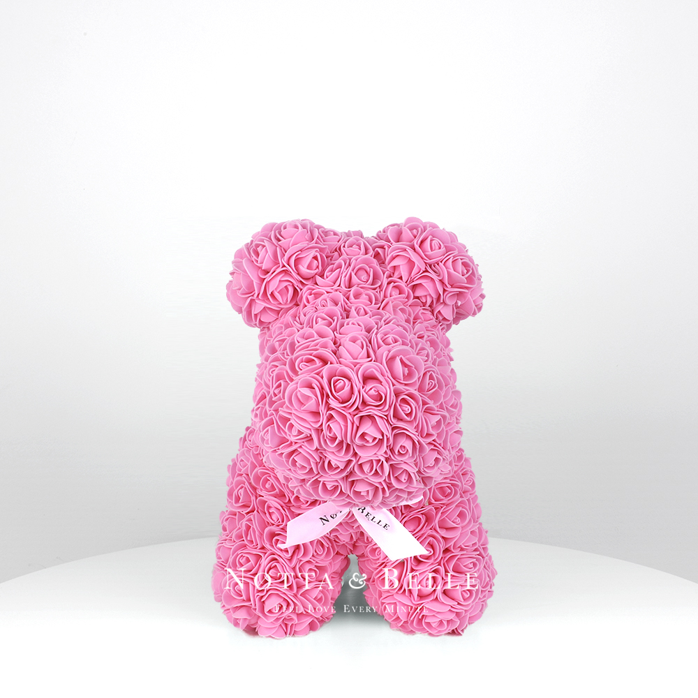 Petit chien de roses couleur rose - 35 cm
