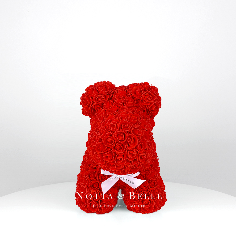 Perrito rojo de rosas - 35 cm