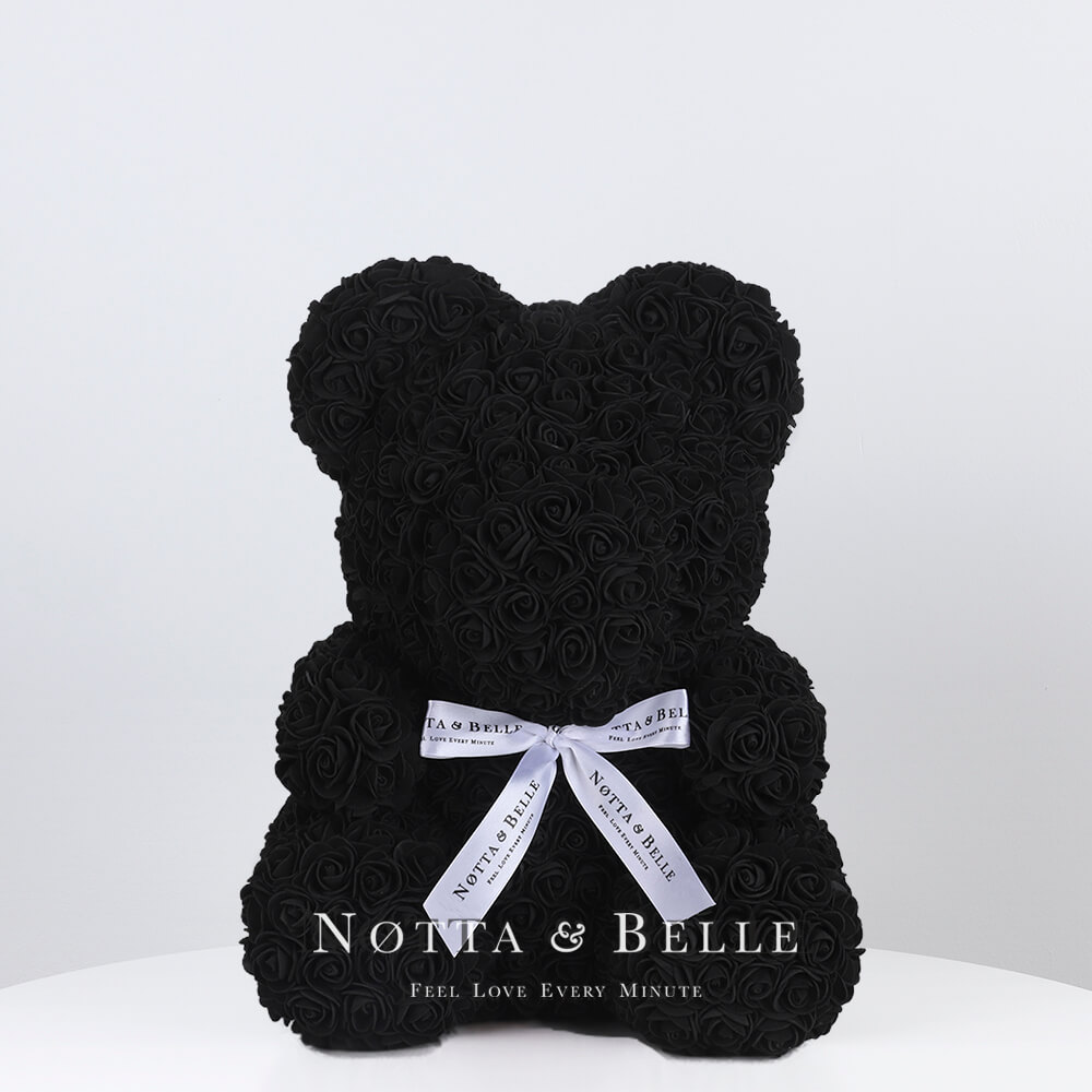 rose teddy bear black