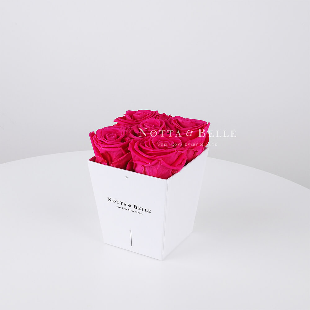 Долговечный букет из 5 ярко розовых роз - №061