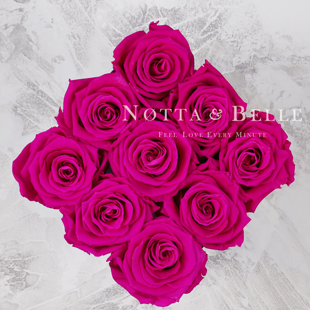 Долговечный букет из 9 роз цвета Фуксии - №171