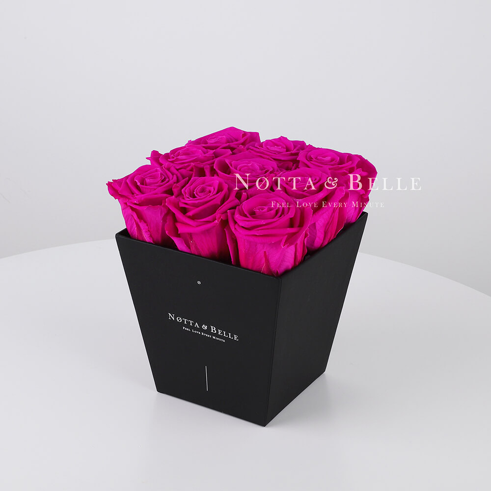 Долговечный букет из 9 роз цвета Фуксии - №172