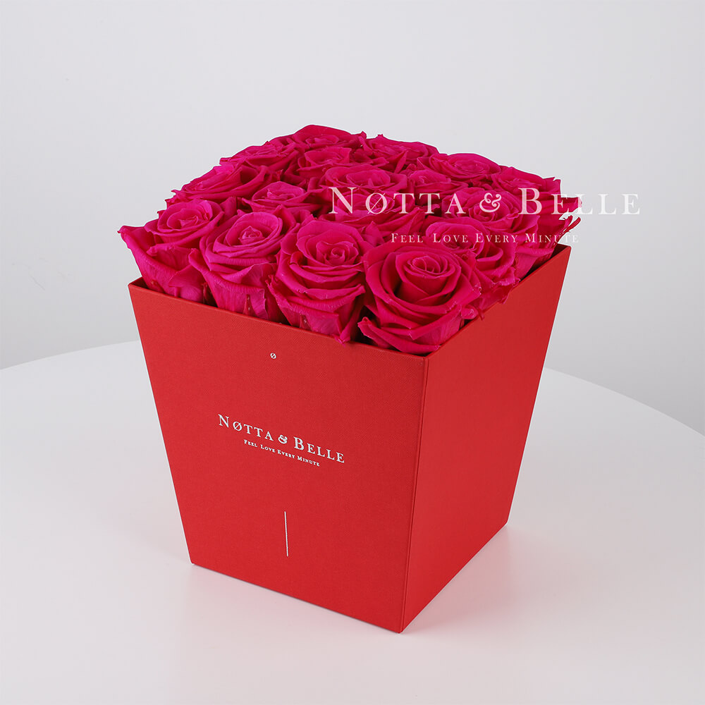 Долговечный букет из 17 ярко розовых роз - №264