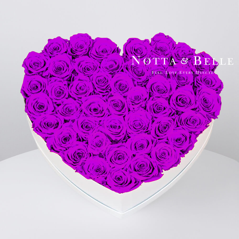 Долговечный букет из 35 фиолетовых роз - №051