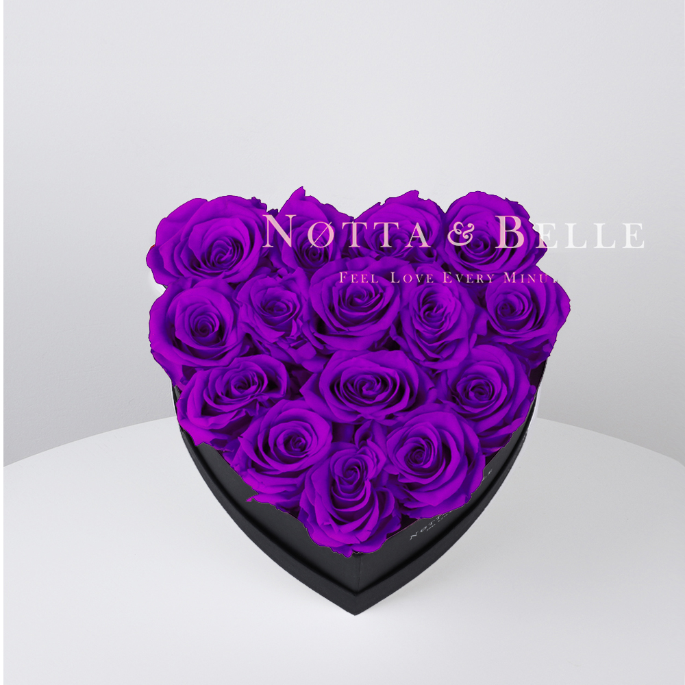 Долговечный букет из 15 фиолетовых роз - №852