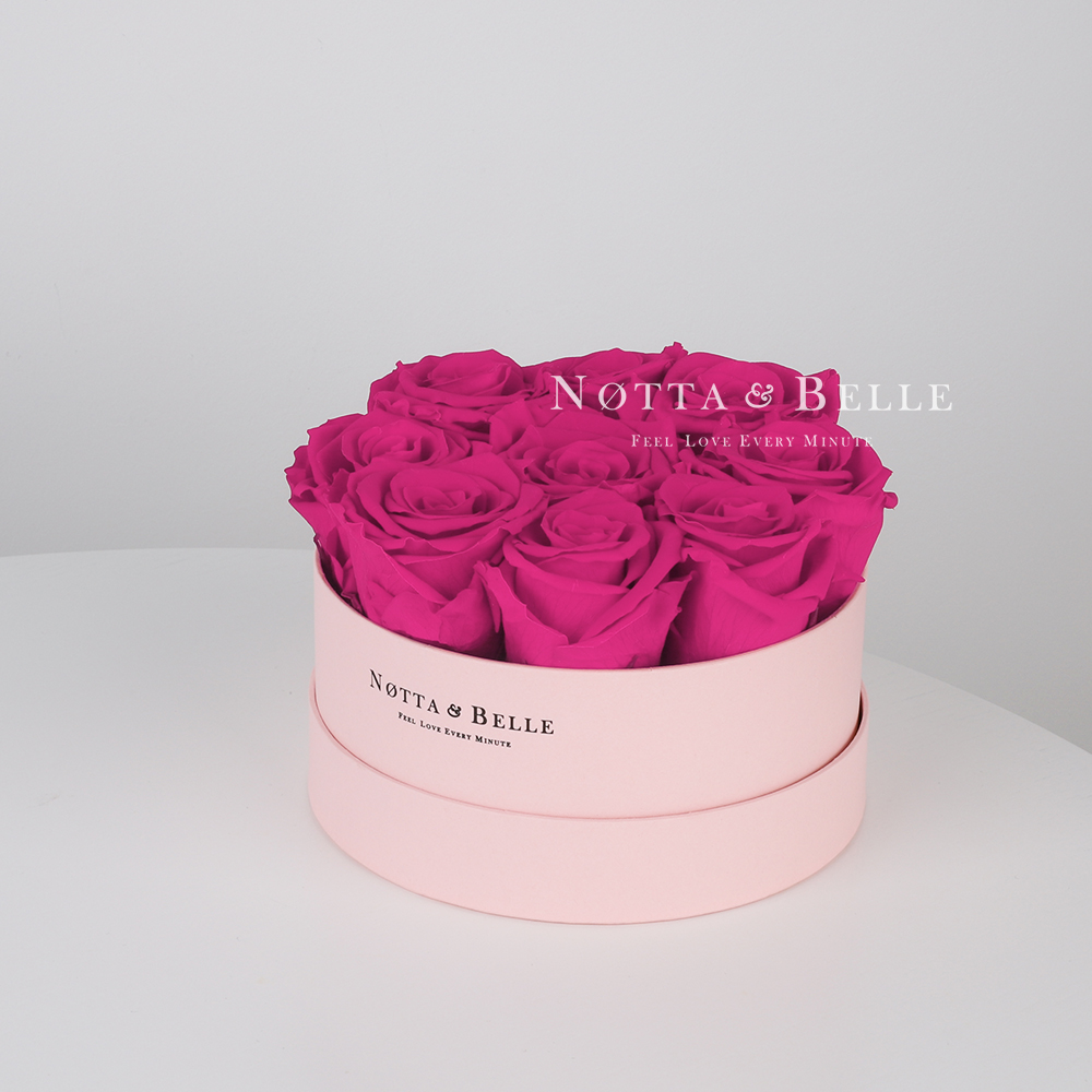 Долговечный букет из 9 роз цвета фуксии - №1025