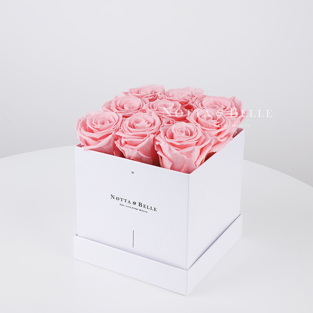 Долговечный букет из 9 розовых роз - №321