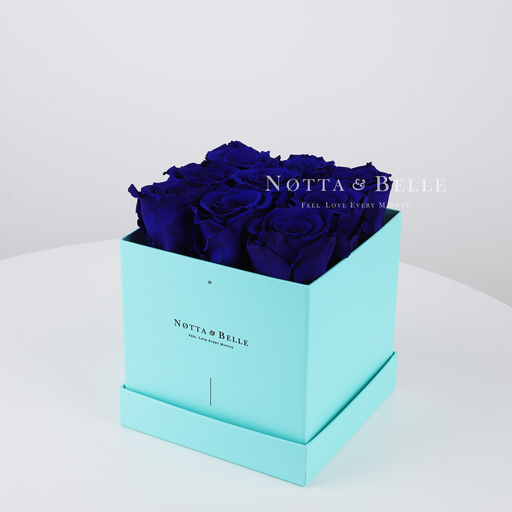 Долговечный букет из 9 синих роз - №333