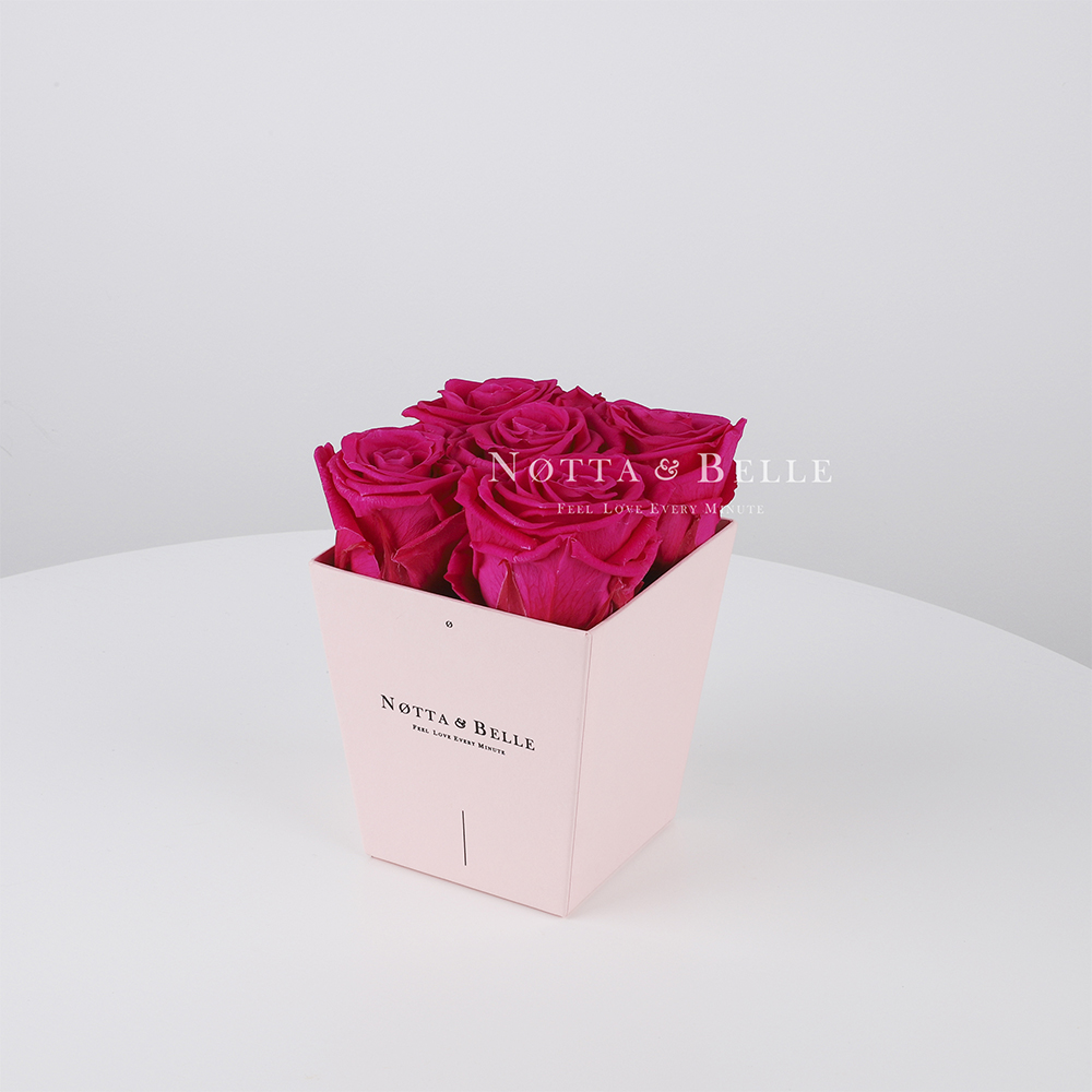 Долговечный букет из 5 ярко розовых роз - №065