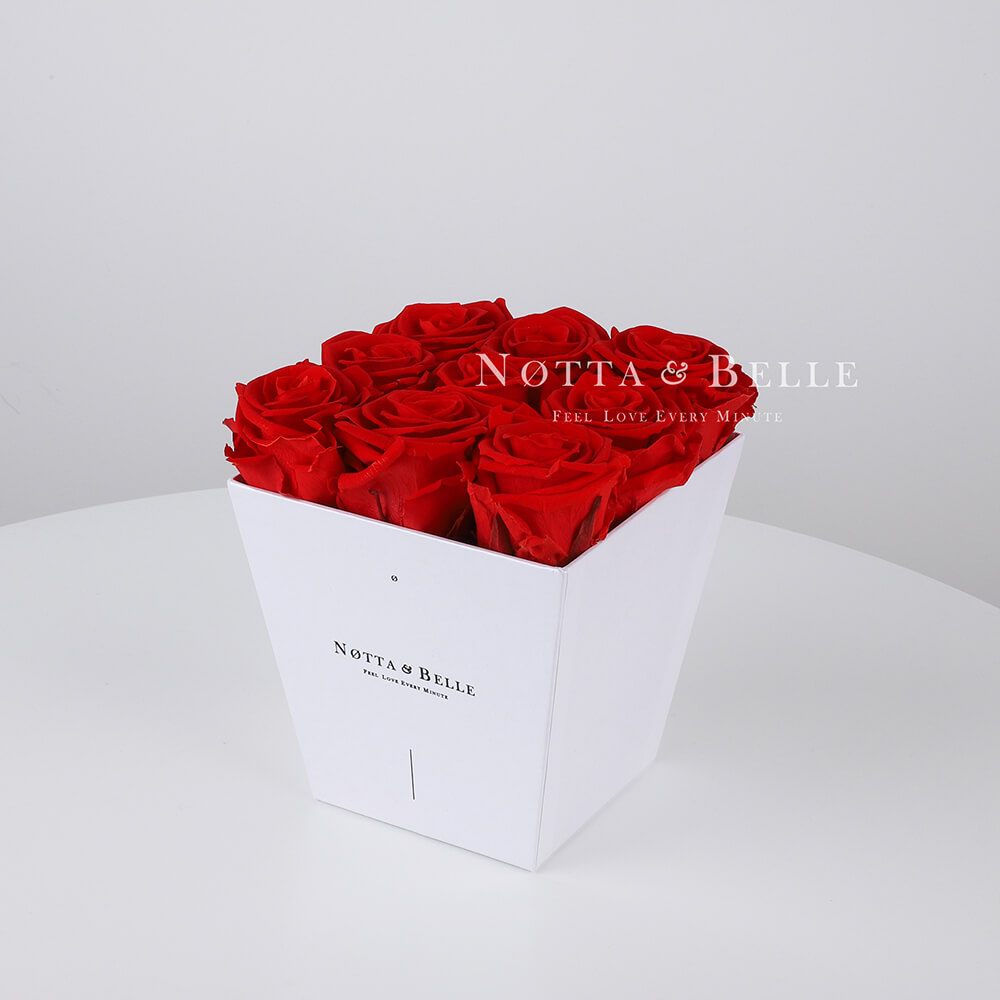 Долговечный букет из 9 красных роз - №111