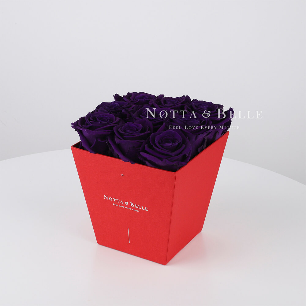 Долговечный букет из 9 фиолетовых роз - №154
