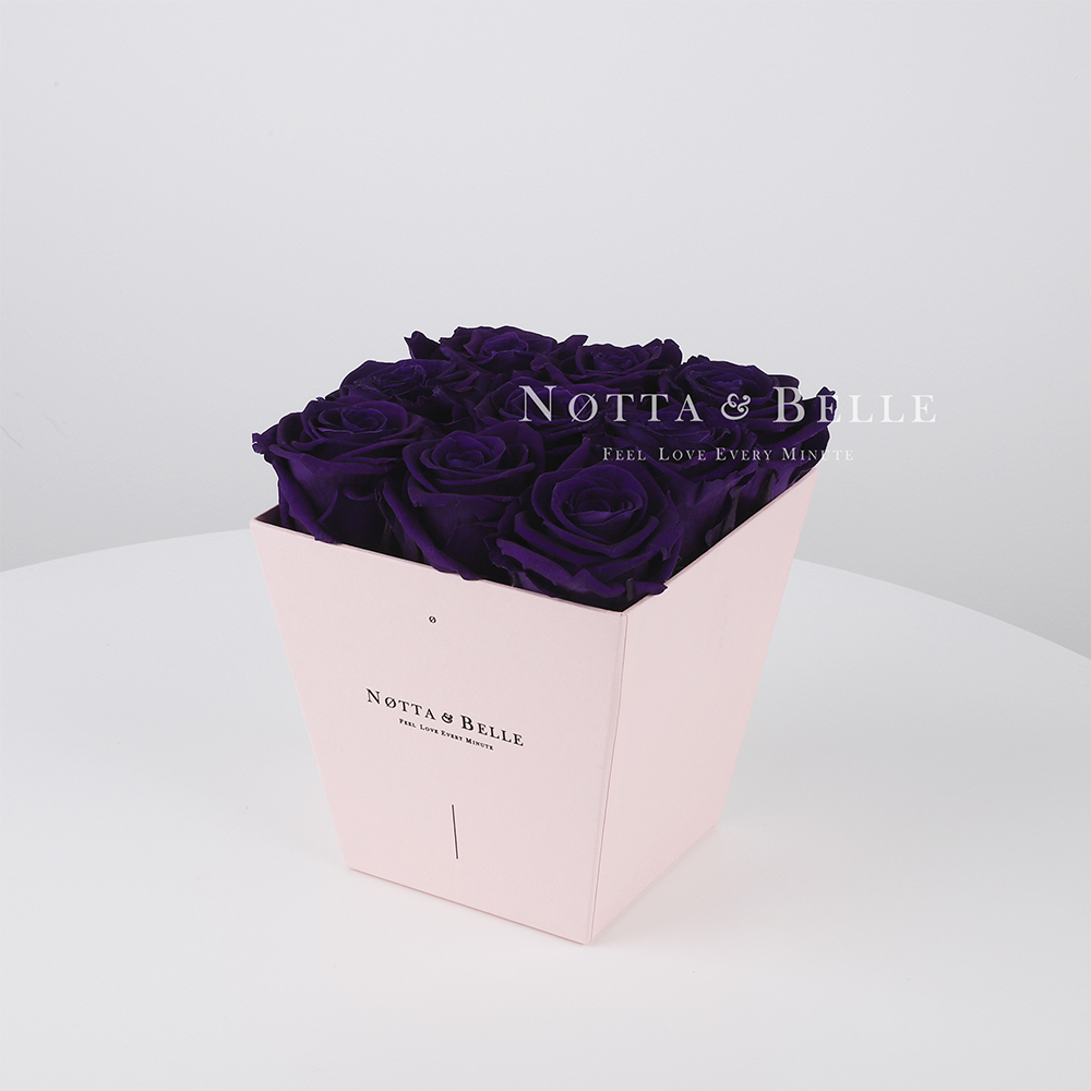 Долговечный букет из 9 фиолетовых роз - №155