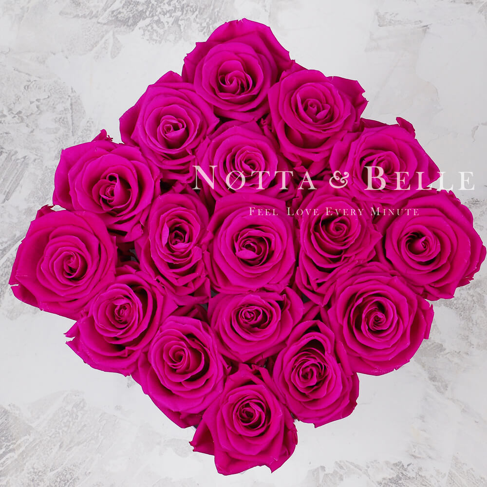 Долговечный букет из 17 роз цвета Фуксии - №272