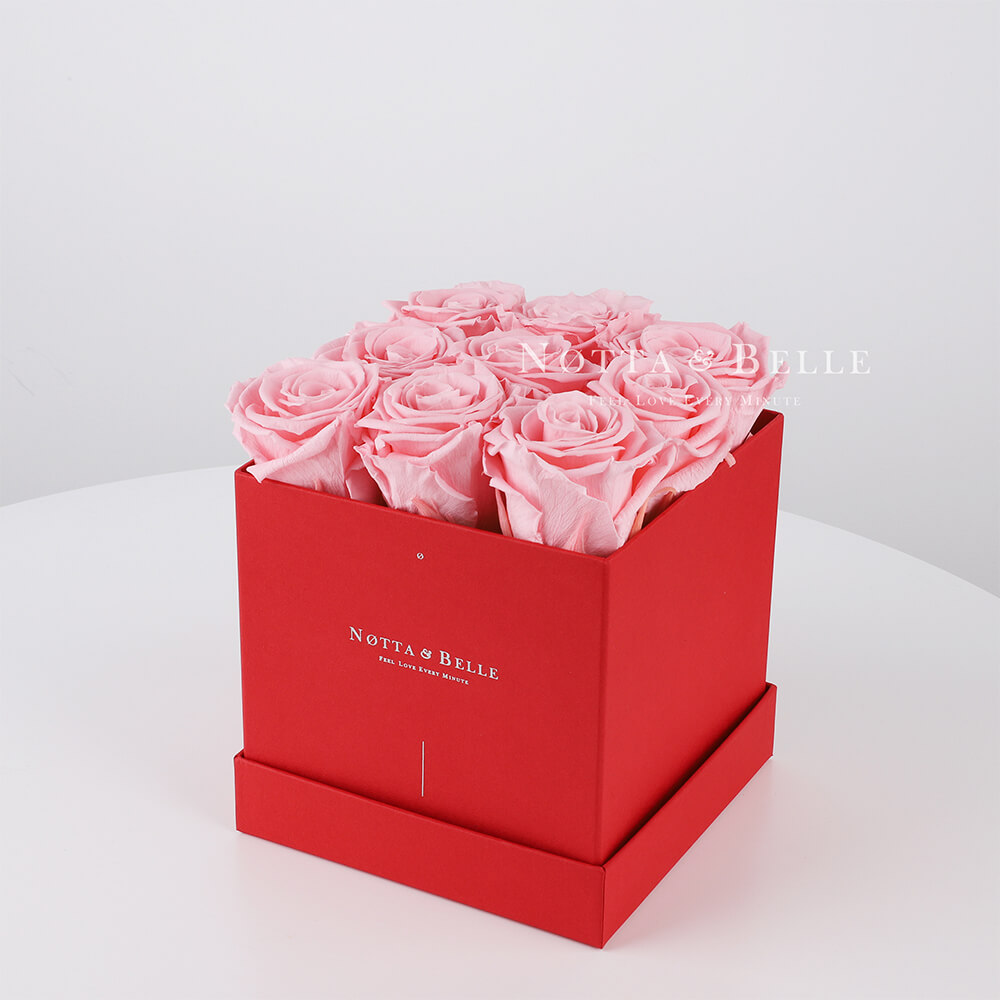 Долговечный букет из 9 розовых роз - №324