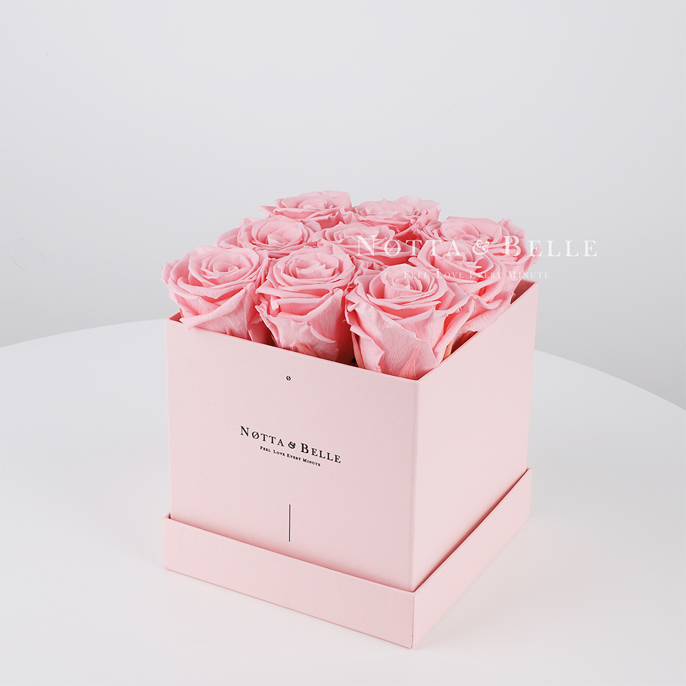 Долговечный букет из 9 розовых роз - №325