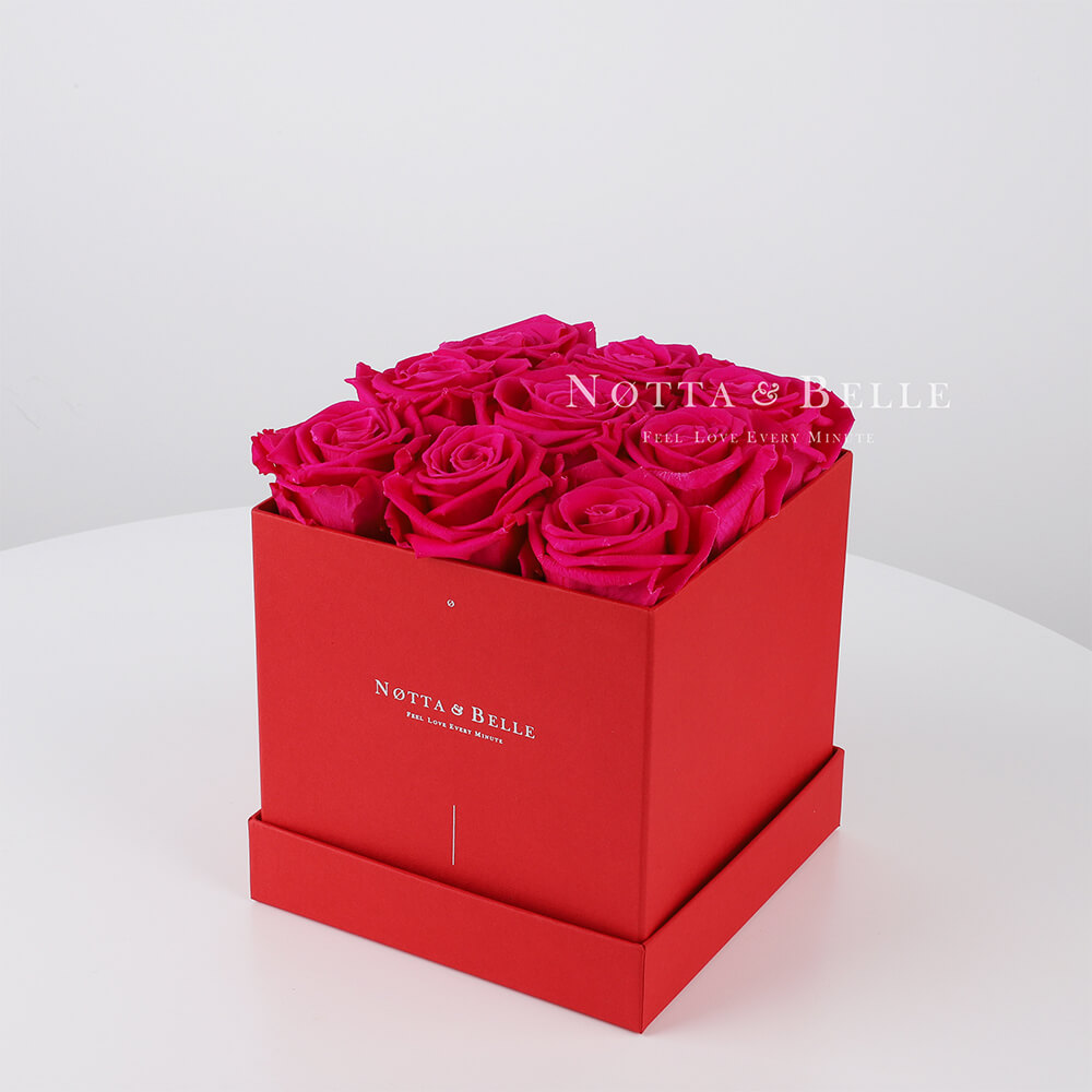 Долговечный букет из 9 ярко розовых роз - №364