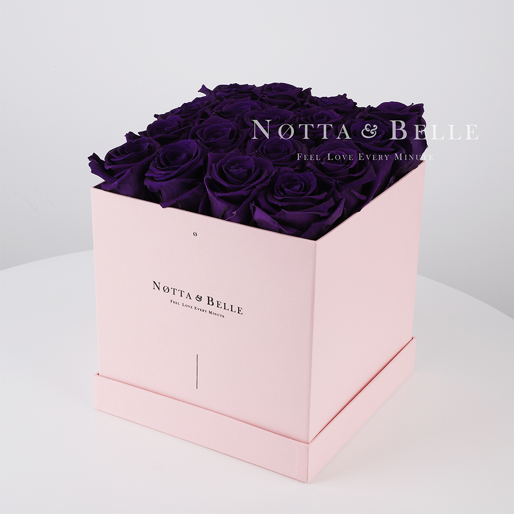 Долговечный букет из 17 фиолетовых роз - №455