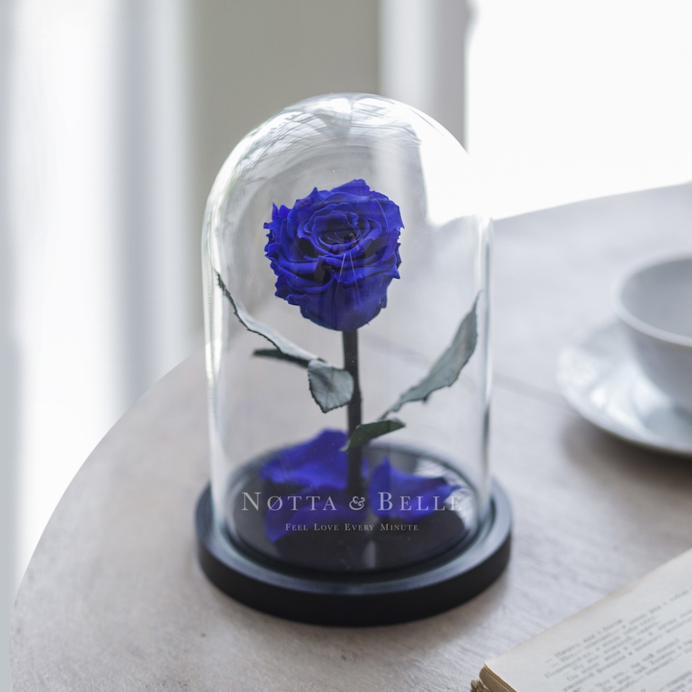 Синяя роза в колбе Mini