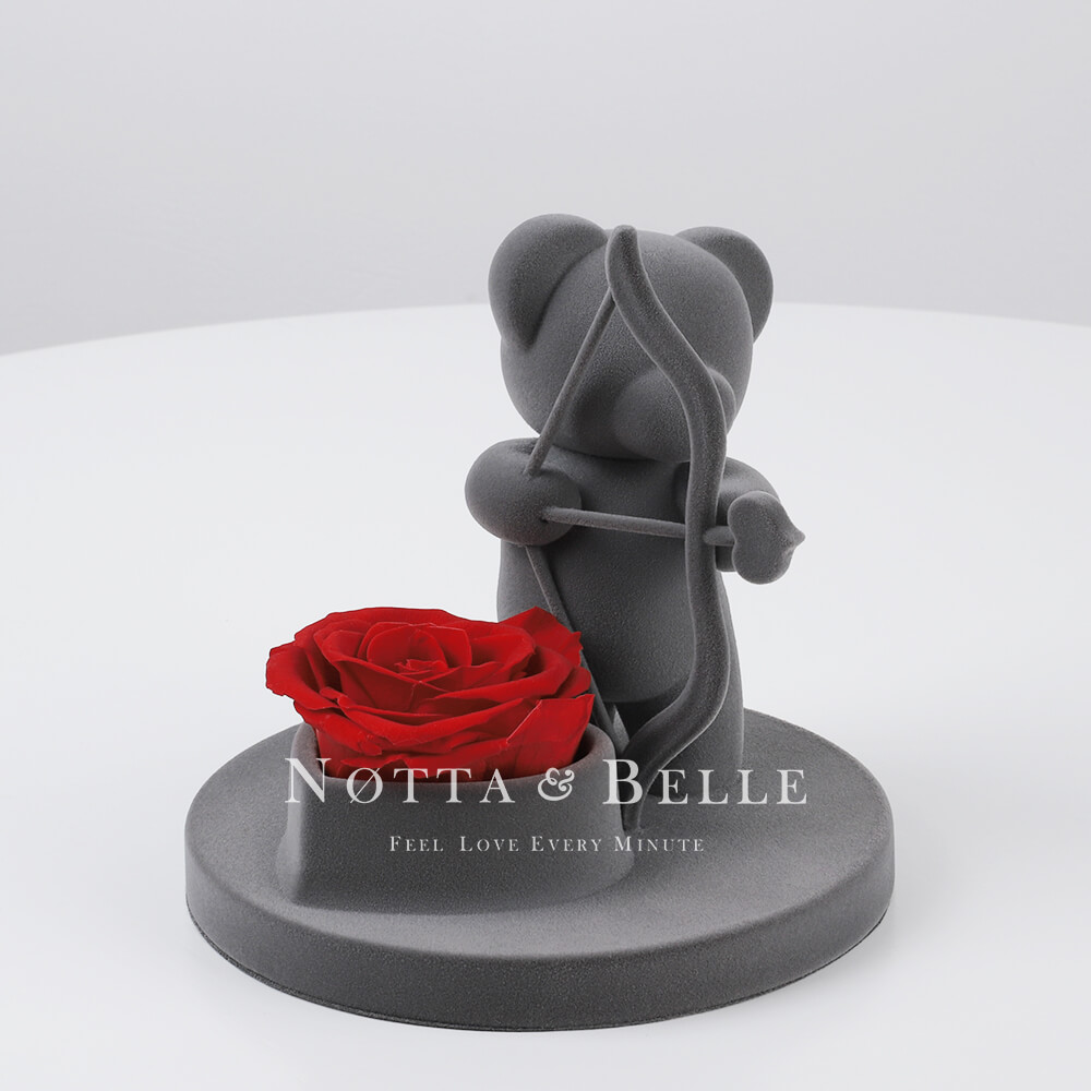 Bär mit einer Rose - Amor