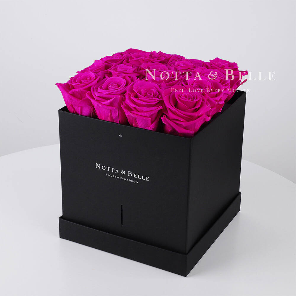 Долговечный букет из 17 роз цвета Фуксии - №472