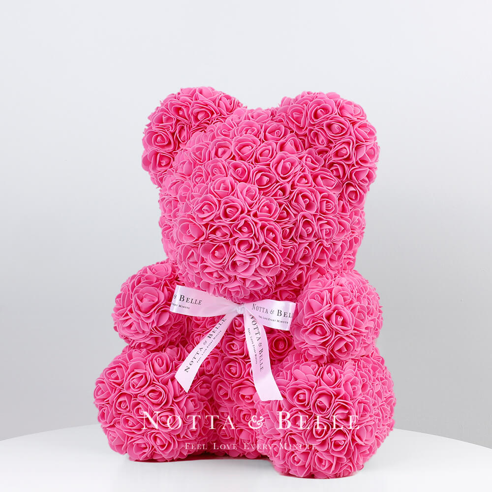 Orsetto di rose rosee 35cm
