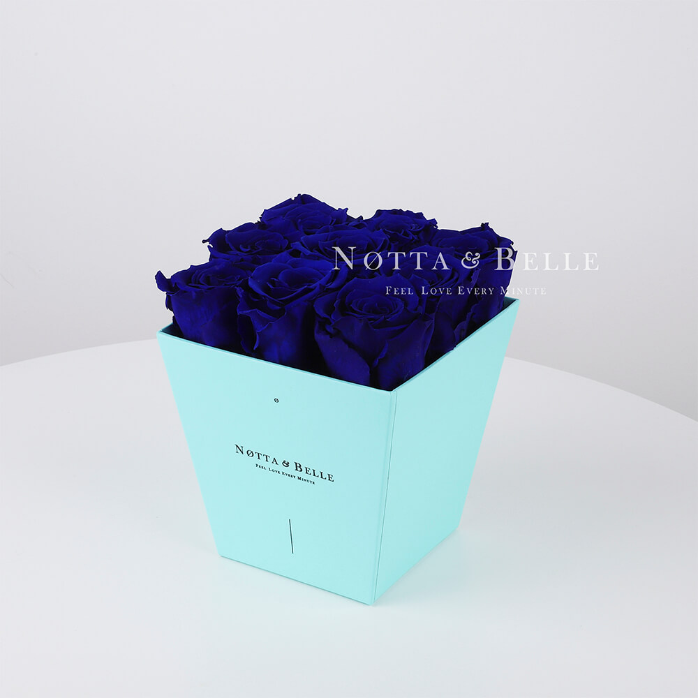 Долговечный букет из 9 синих роз - №133