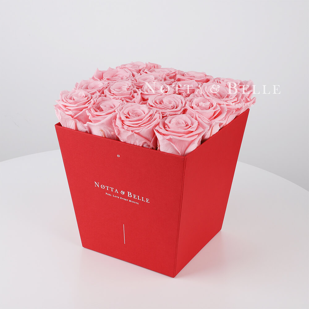 Долговечный букет из 17 розовых роз - №224