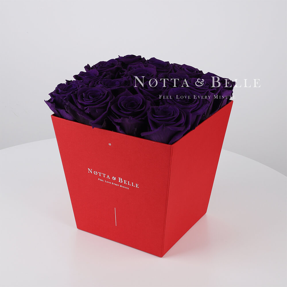 Долговечный букет из 17 фиолетовых роз - №254