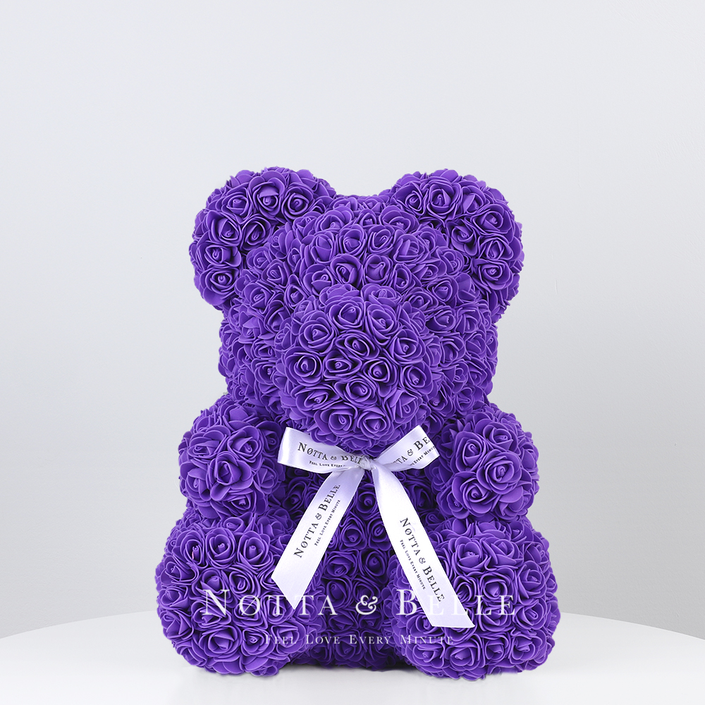Orsetto di rose viole 35cm