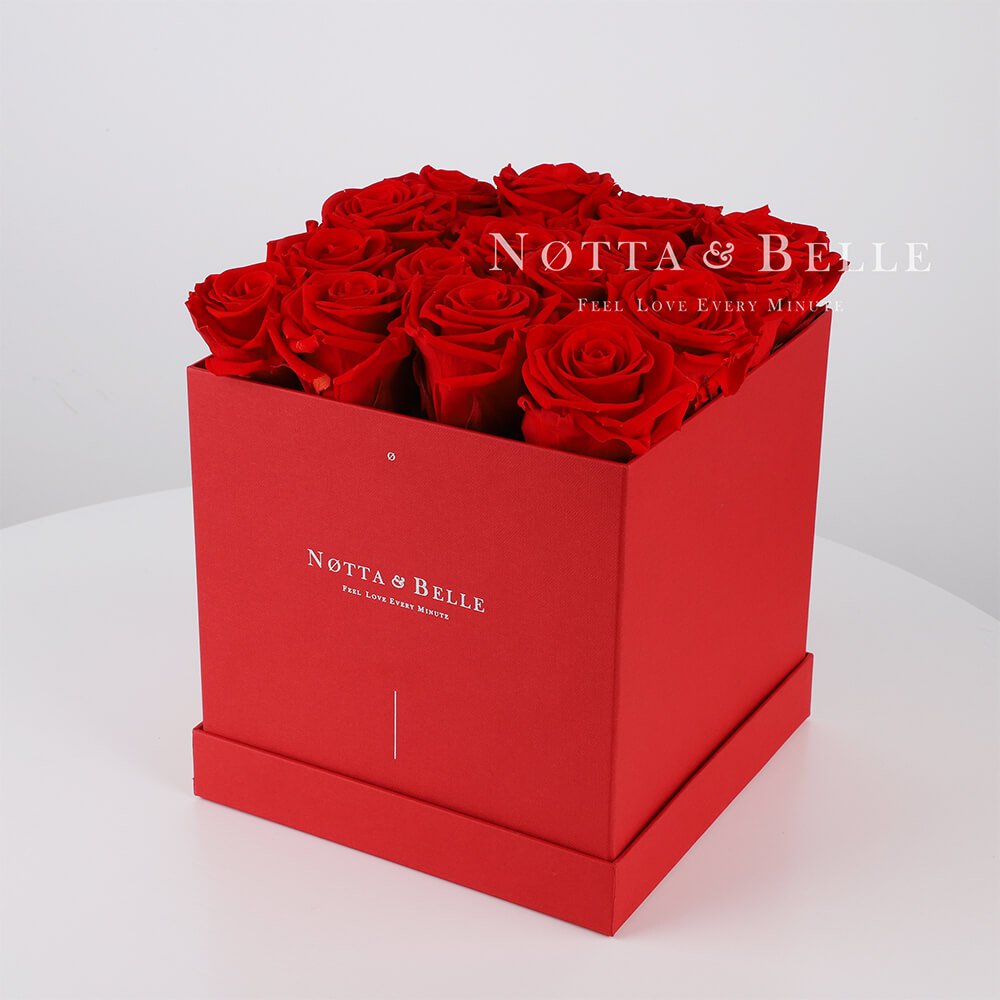 Долговечный букет из 17 красных роз - №414