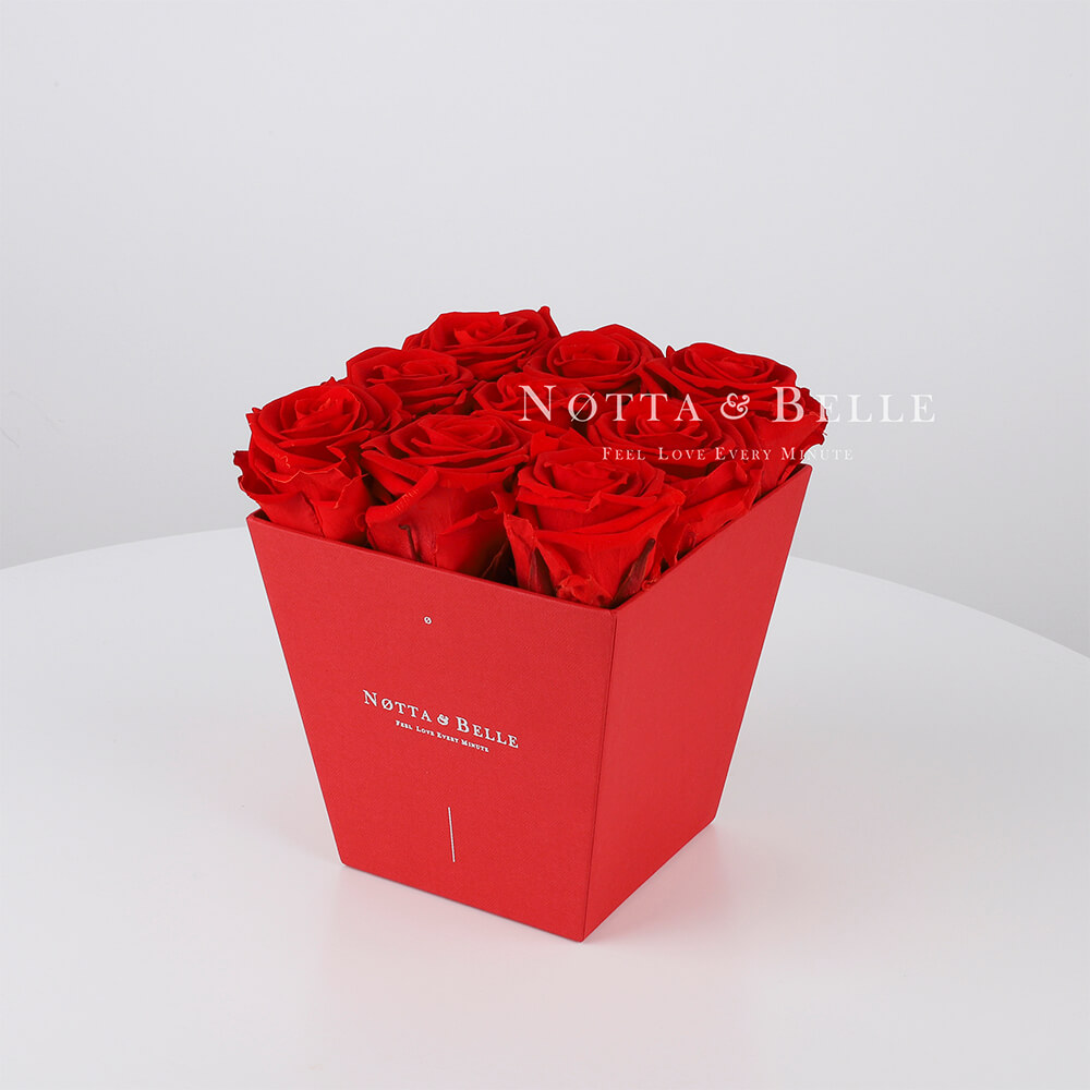Долговечный букет из 9 красных роз - №114