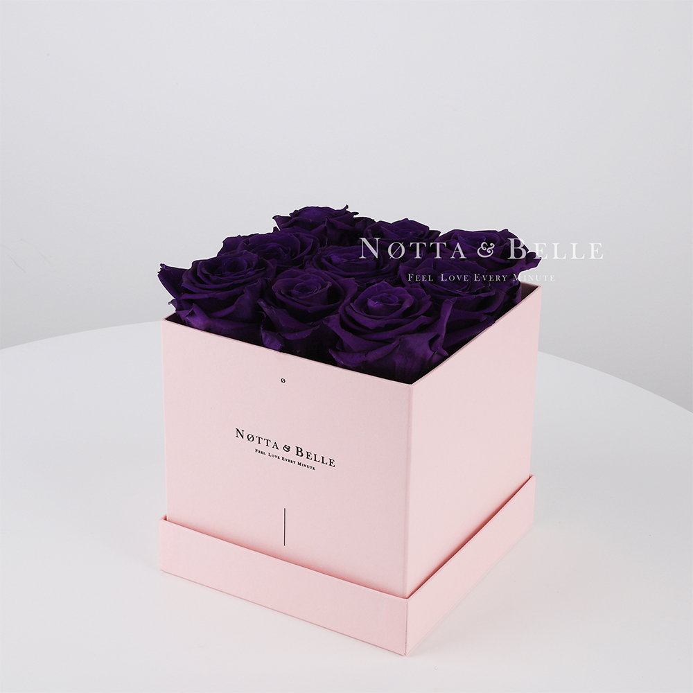 Долговечный букет из 9 фиолетовых роз - №355