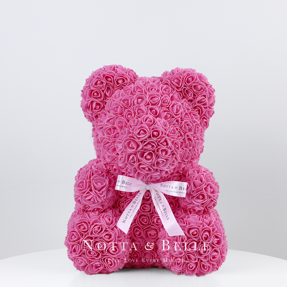 Orsetto di rose rosee 35cm