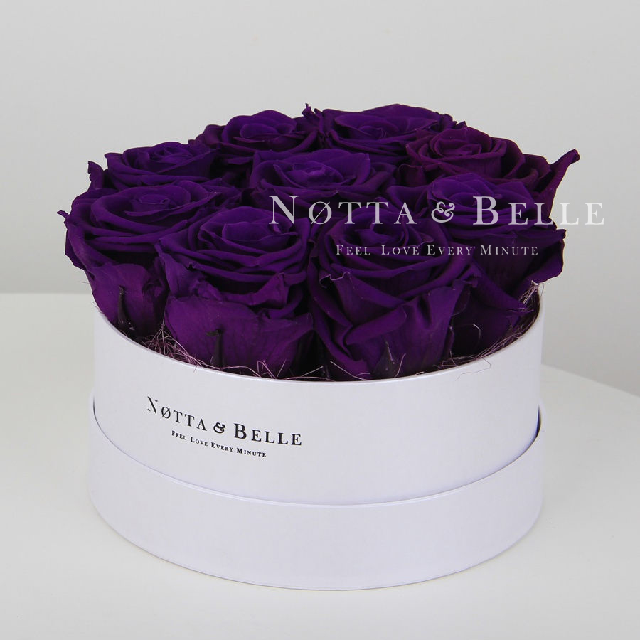 Долговечный букет из 9 фиолетовых роз - №1081