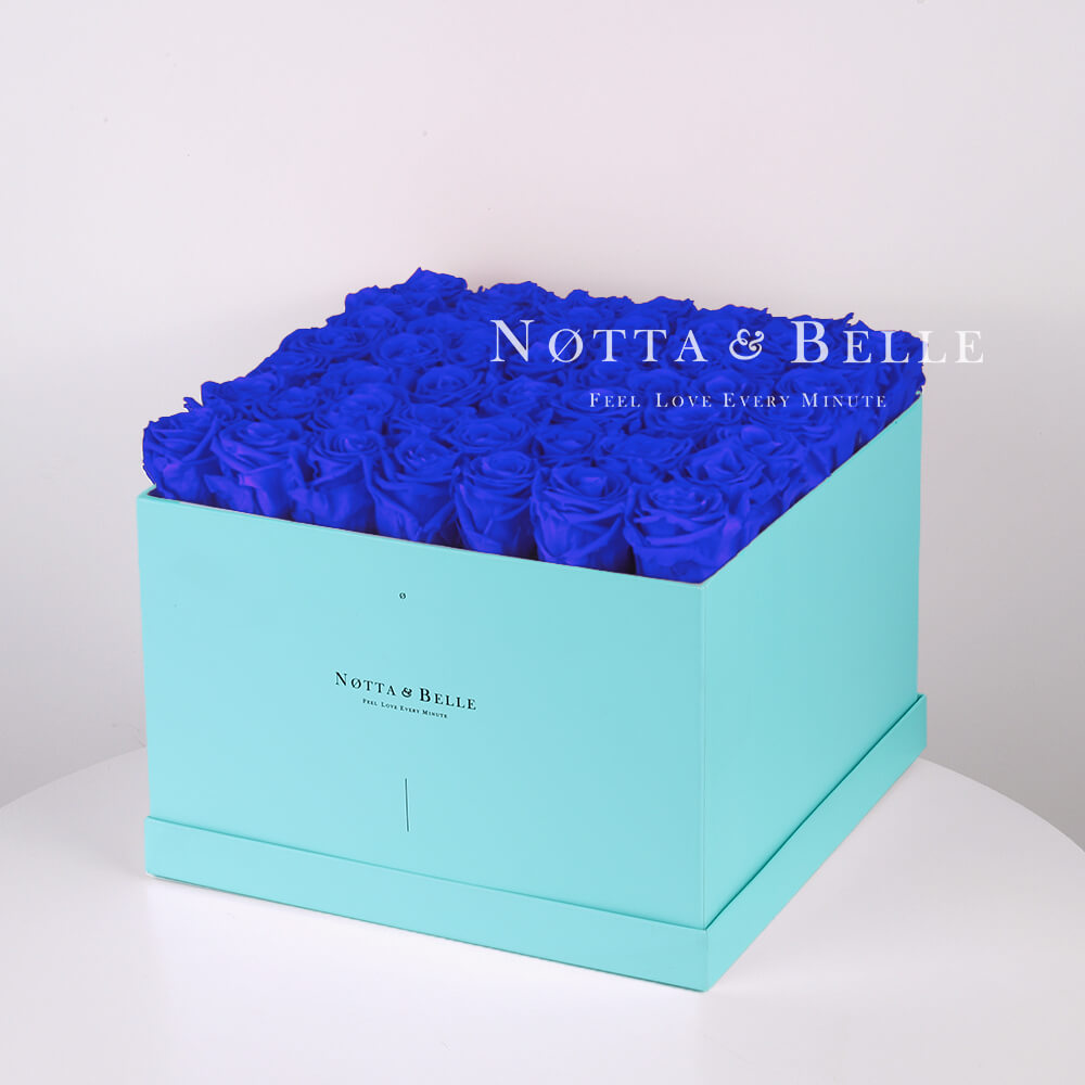Долговечный букет из 49 синих роз - №733