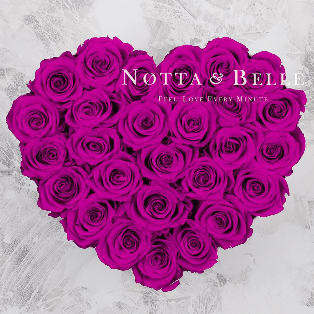 Bouquet couleur fuchsia «Love» - 27 roses 