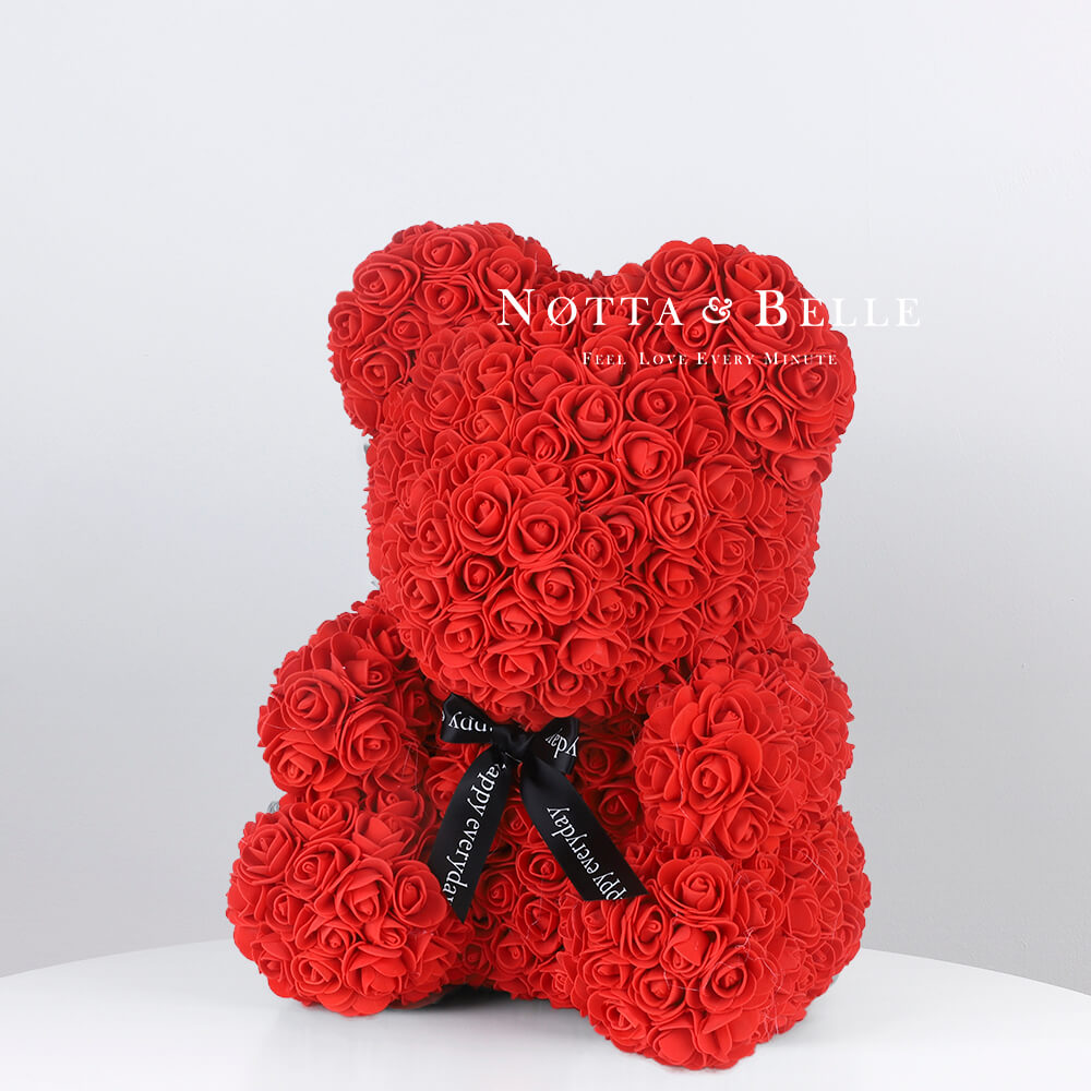 Красный мишка из роз - 35 см (Китай)
