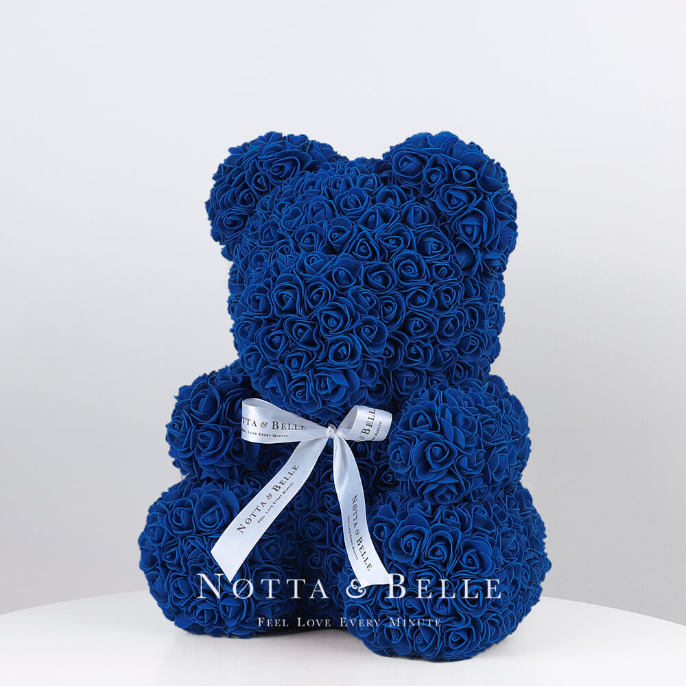 light blue rose bear