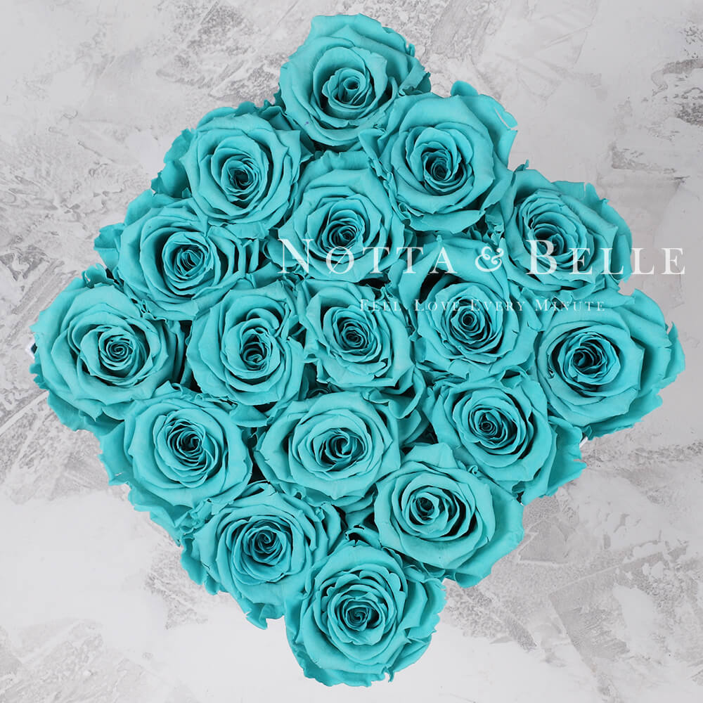 Turquoise bouquet «Romantic» - 17 roses