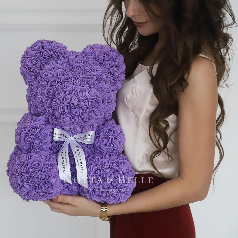 large flower teddy bear