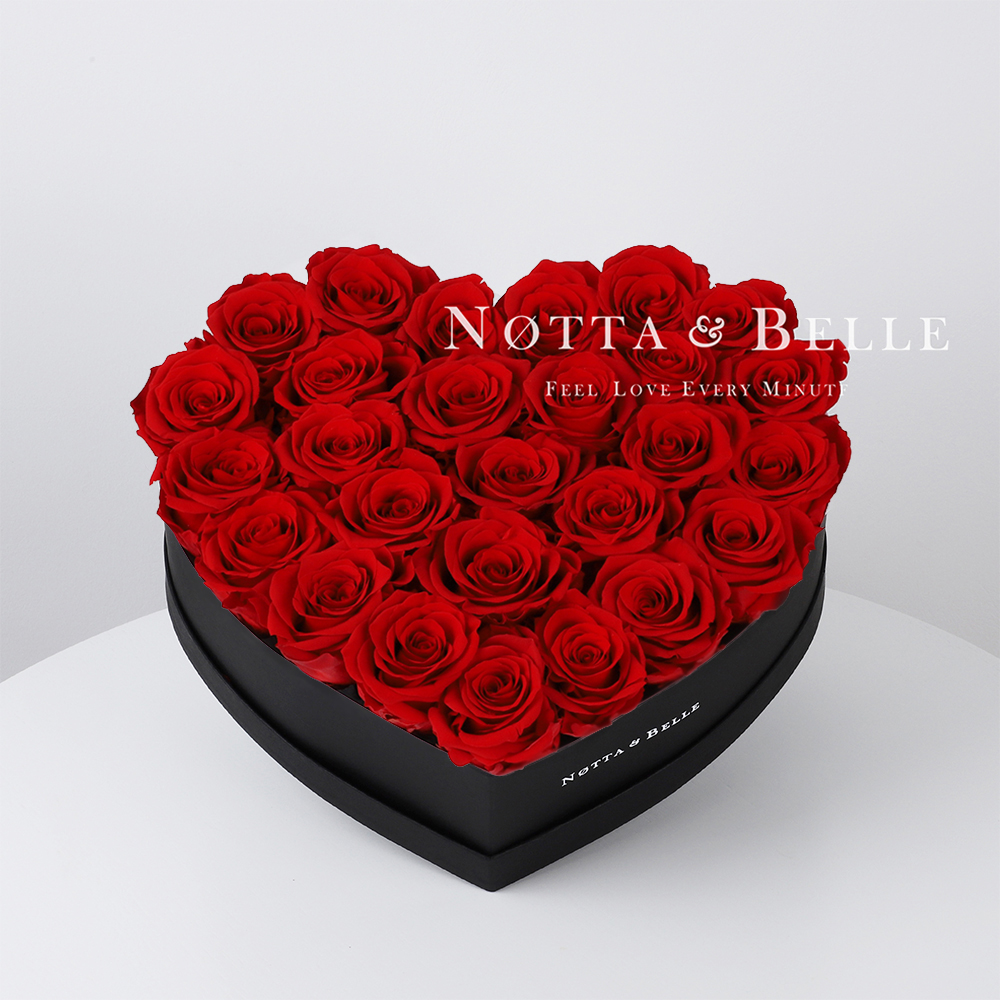 Red bouquet «Love» 27 roses | black box | Notta & Belle