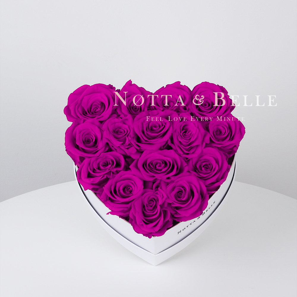 Bouquet couleur fuchsia «Love» - 15 roses 