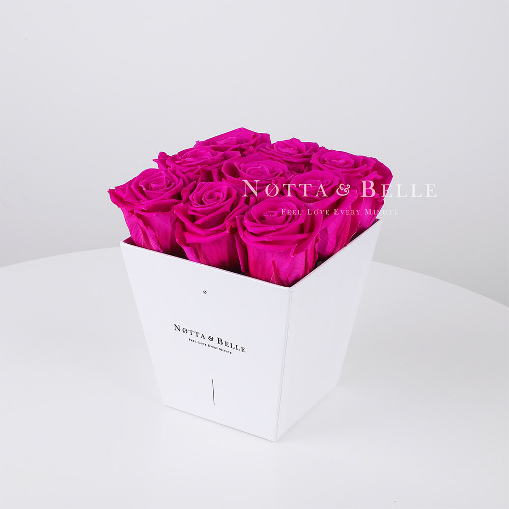 Bouquet couleur fuchsia «Forever» - 9 roses 