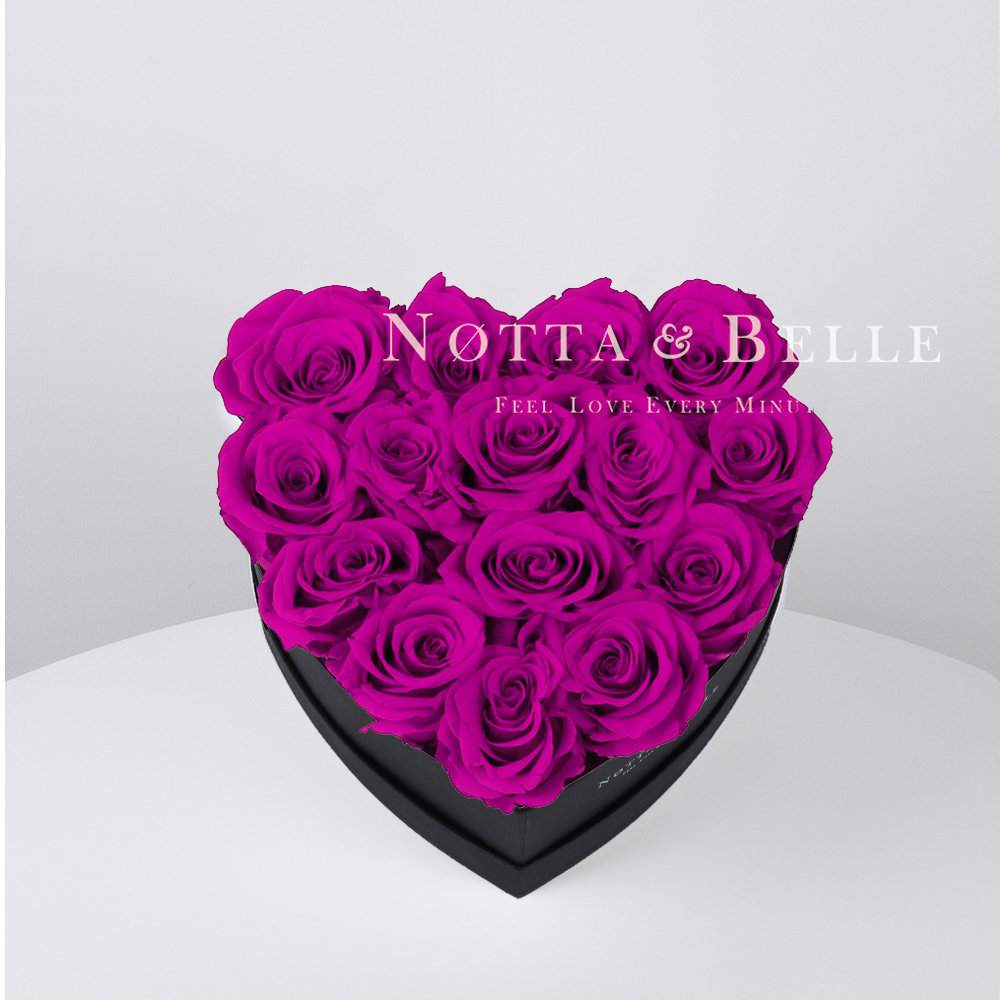Bouquet couleur fuchsia «Love» - 15 roses 