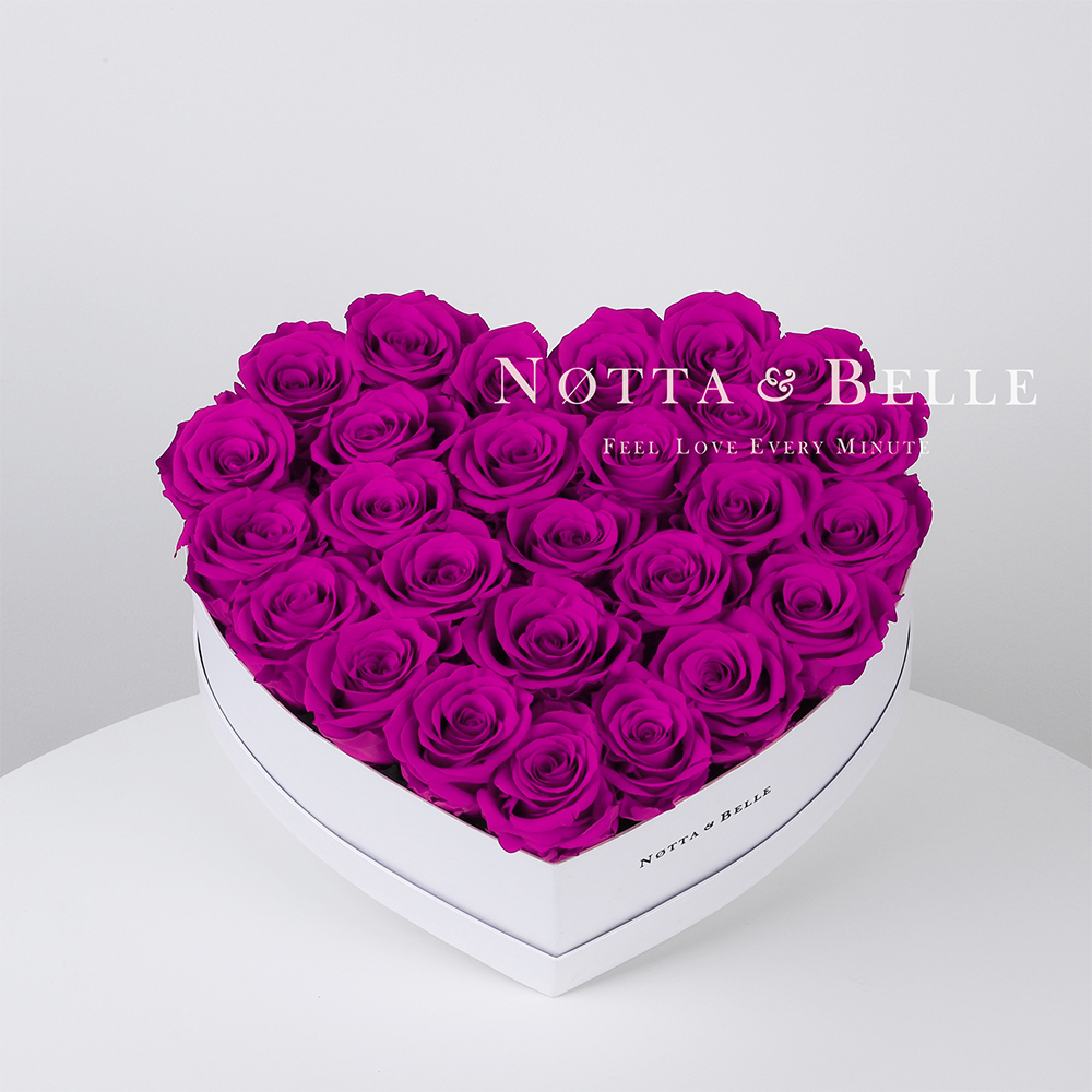 Долговечный букет из 27 роз цвета Фуксии - №971