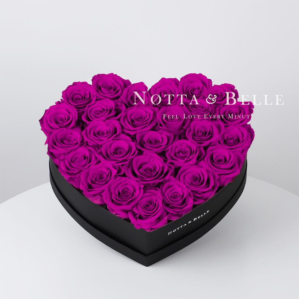 Долговечный букет из 27 роз цвета Фуксии - №972