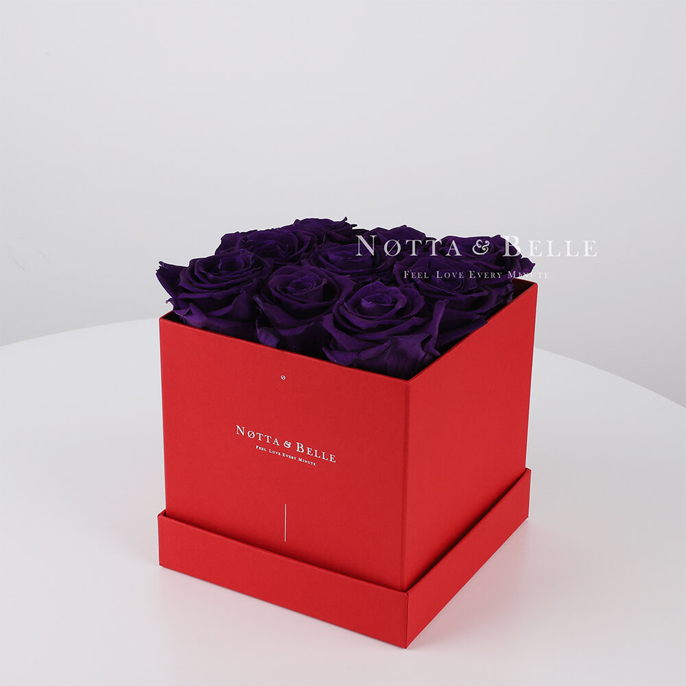 Долговечный букет из 9 фиолетовых роз - №354